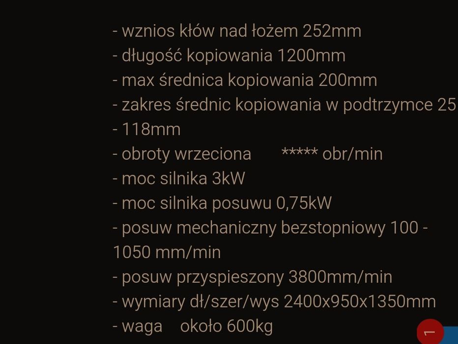 Tokarka , Tokarko kopiarka do drewna JANPA