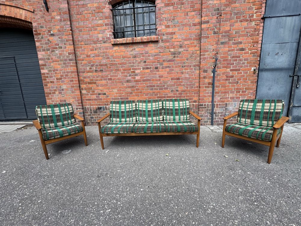 Skandynawski zestaw wypoczynkowy sofa+2fotele, lata60.vintage, design