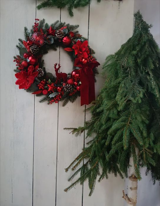 Wianek świąteczny Boże Narodzenie kolor czerwony