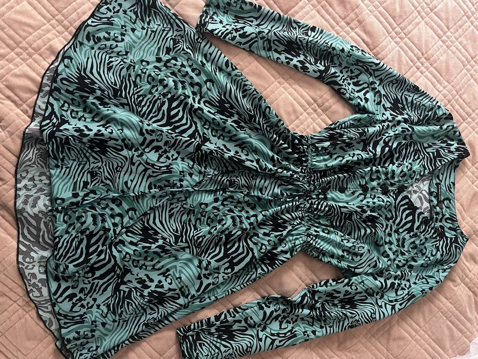 Сукня зелена з смужками 46 р