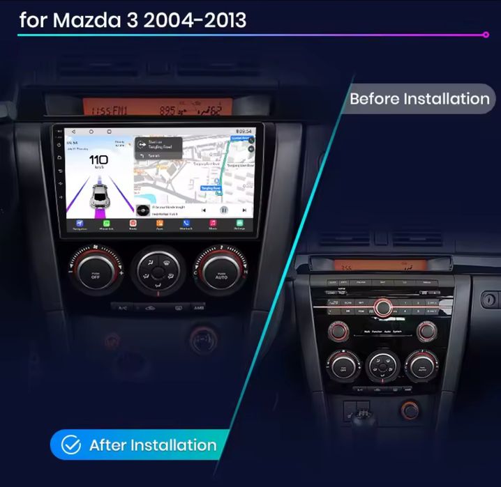 Rádio Mazda 3 2004 a 2009 Carplay Android GPS wifi Bluetooth 2/32GB