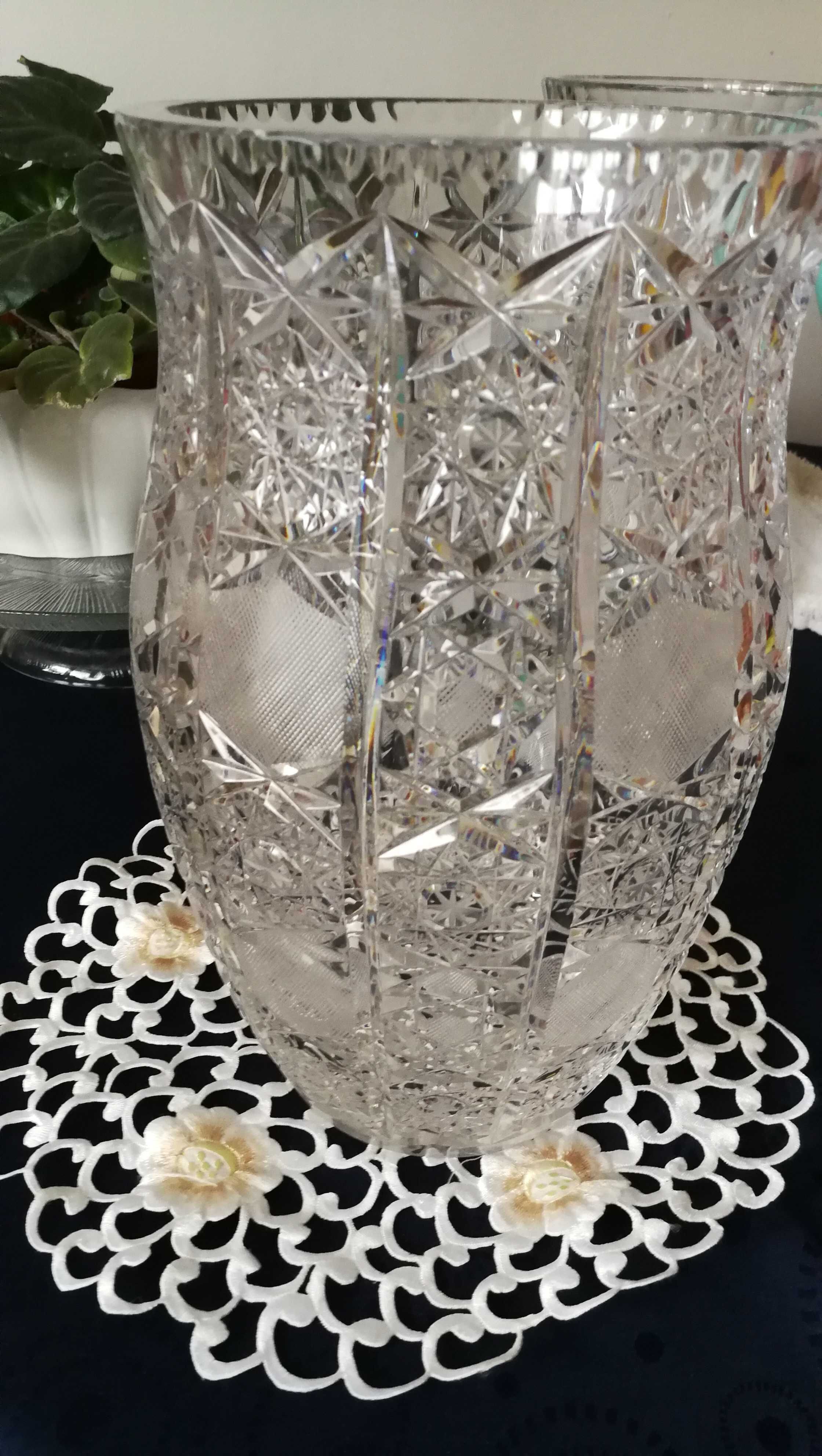 Bardzo duży wazon kryształowy lata 60, PRL