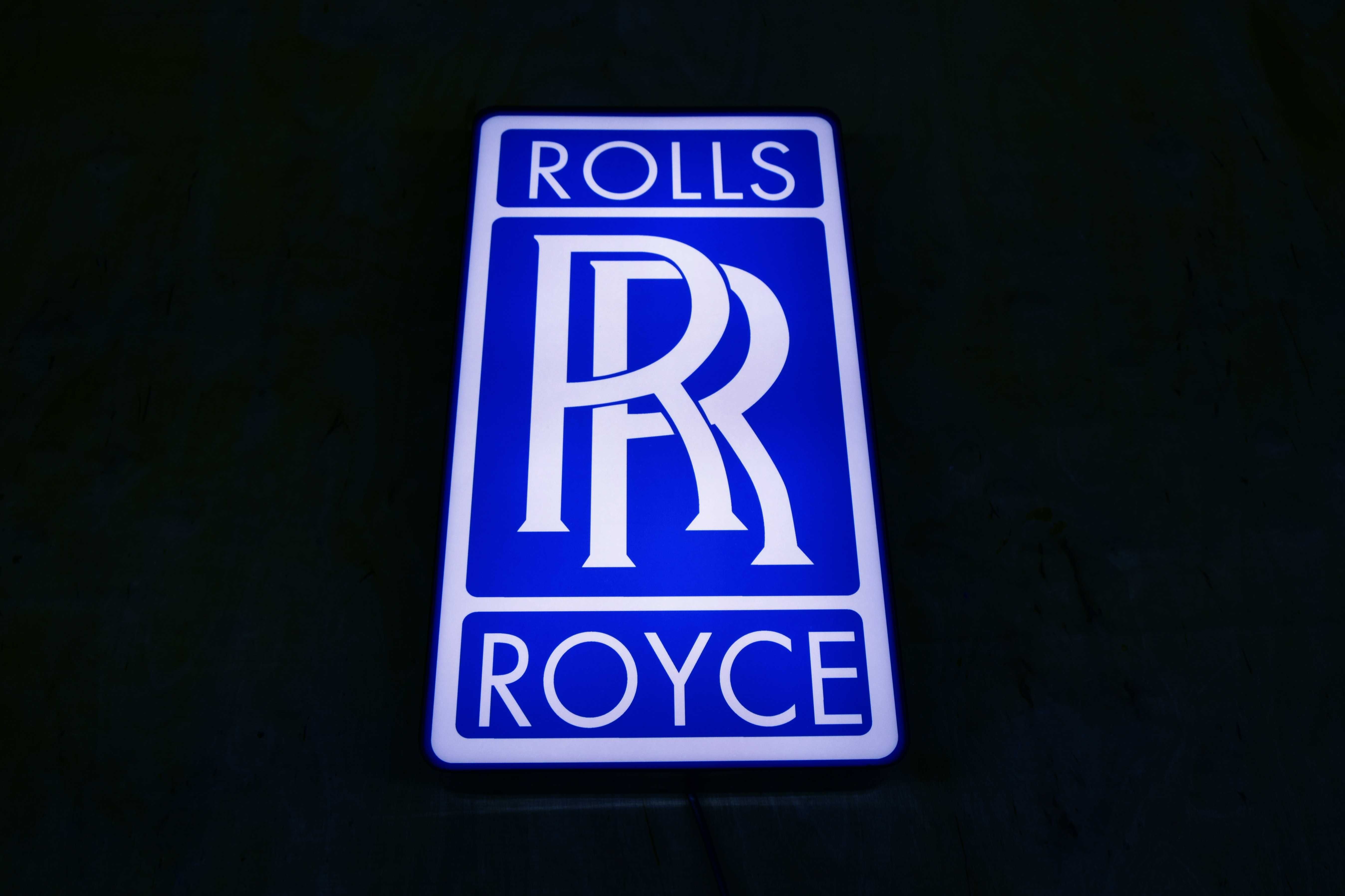 Reklama ROLLS ROYCE, Podświetlane Logo, Neon LED, Znaczek 3D, Prezent