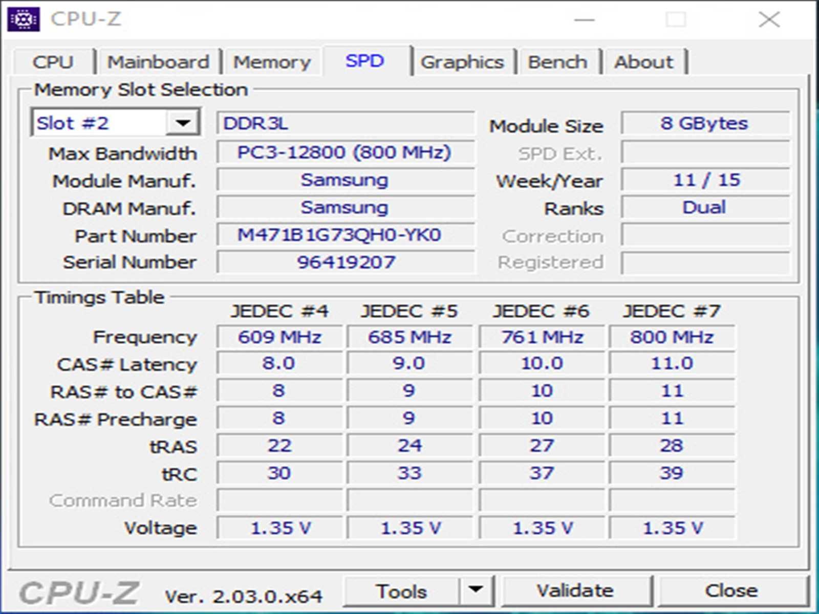DDR3 16GB Samsung 12800 L