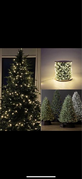 Гирлянда роса 30 м 50 м 100 м хвойна лапа мишура ПОЛЬЩА кінський хвіст