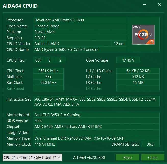 Процесор AMD Ryzen 5 1600 (3.2 GHz 16MB 65W AM4)