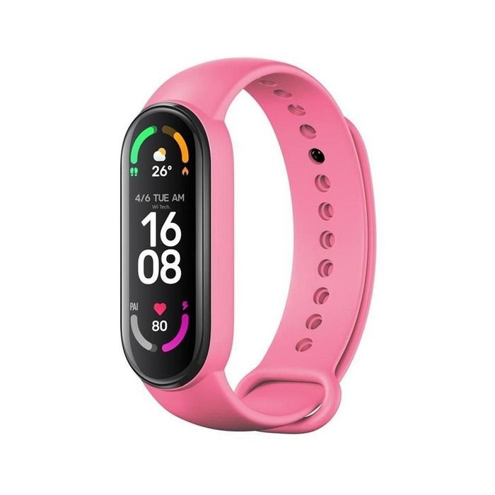 Pasek silikonowy do XIAOMI Mi Band 5 / 6 / 7 różowy (06)