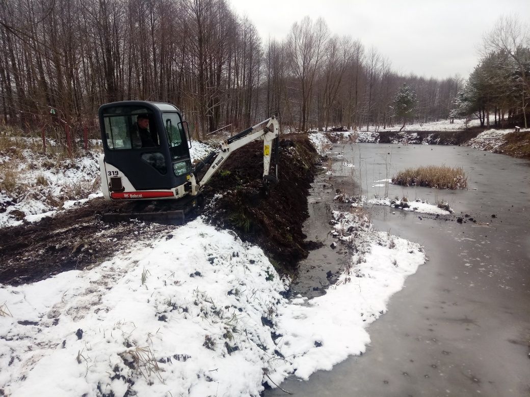 Minikoparka,wynajem usługi szybko,koparka koparko ładowarka,