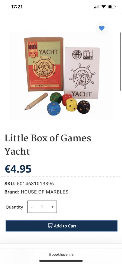 Настольная игра Little Box of Games Yacht yatzy