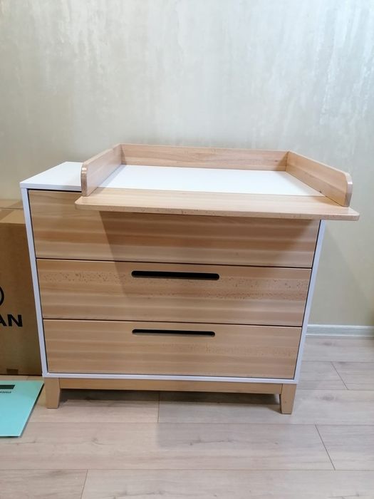 Комод пеленатор натульне дерево та ЛДСП Д96см Ш48см 89см