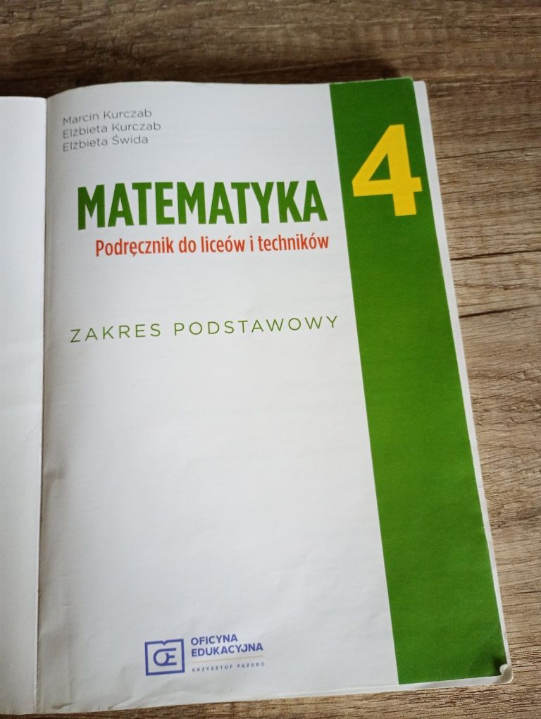 Podręcznik do matematyki dla klas 4 liceum i technikum