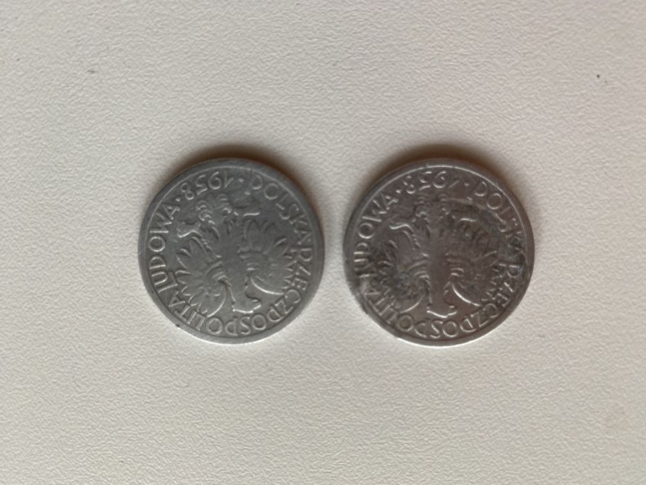 Moneta 2 zł Jagody 1958 r. (Dwie sztuki)