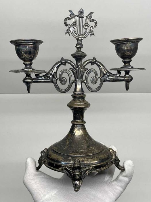 Srebrny Świecznik SECECJA - 331g Victor Nuber - AUSTRO-WĘGRY (Wiedeń)