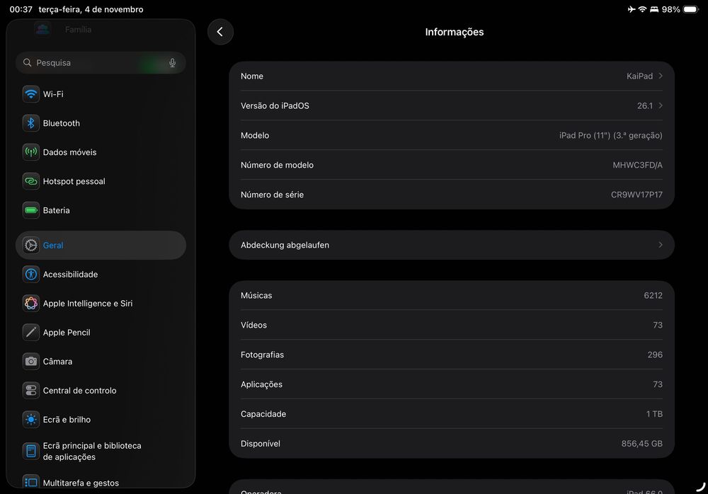 iPad Pro 11" 5G Apple Silicon M1 com 1TB