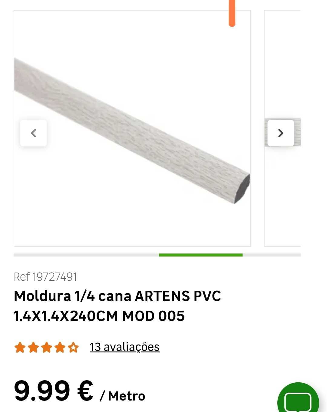 Rodapés Moldura 1/4 cana PVC