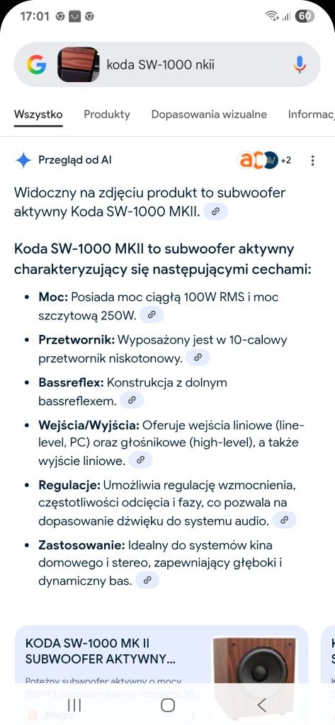 Subwoofer Koda SW-1000 MKll
