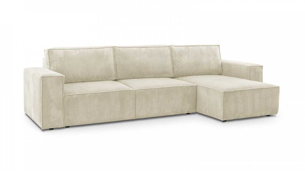 NOWY narożnik rozkładany BEŻOWY SZTRUKS od ręki wyprzedaż magazynu