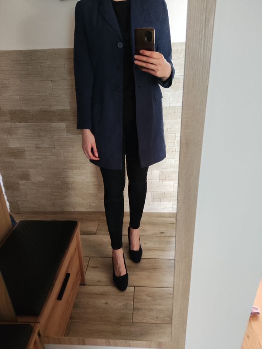 Granatowa długa marynarka M/L modal