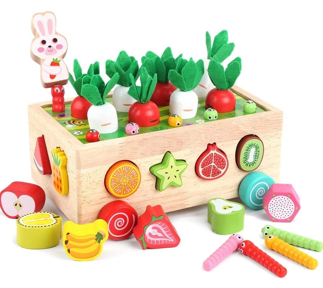 Brinquedo didático de madeira para bebé