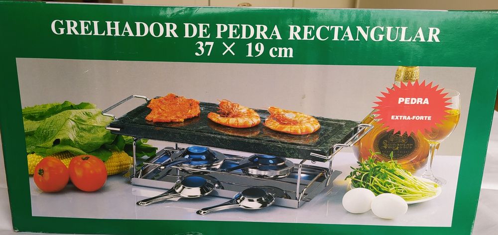 Grelhador pedra rectangular novo