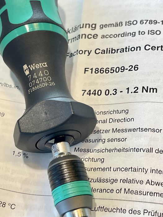 0,3-1.2 Nm Wera 7440 wkrętak dynamometryczny precyzyjny Thule iPhone