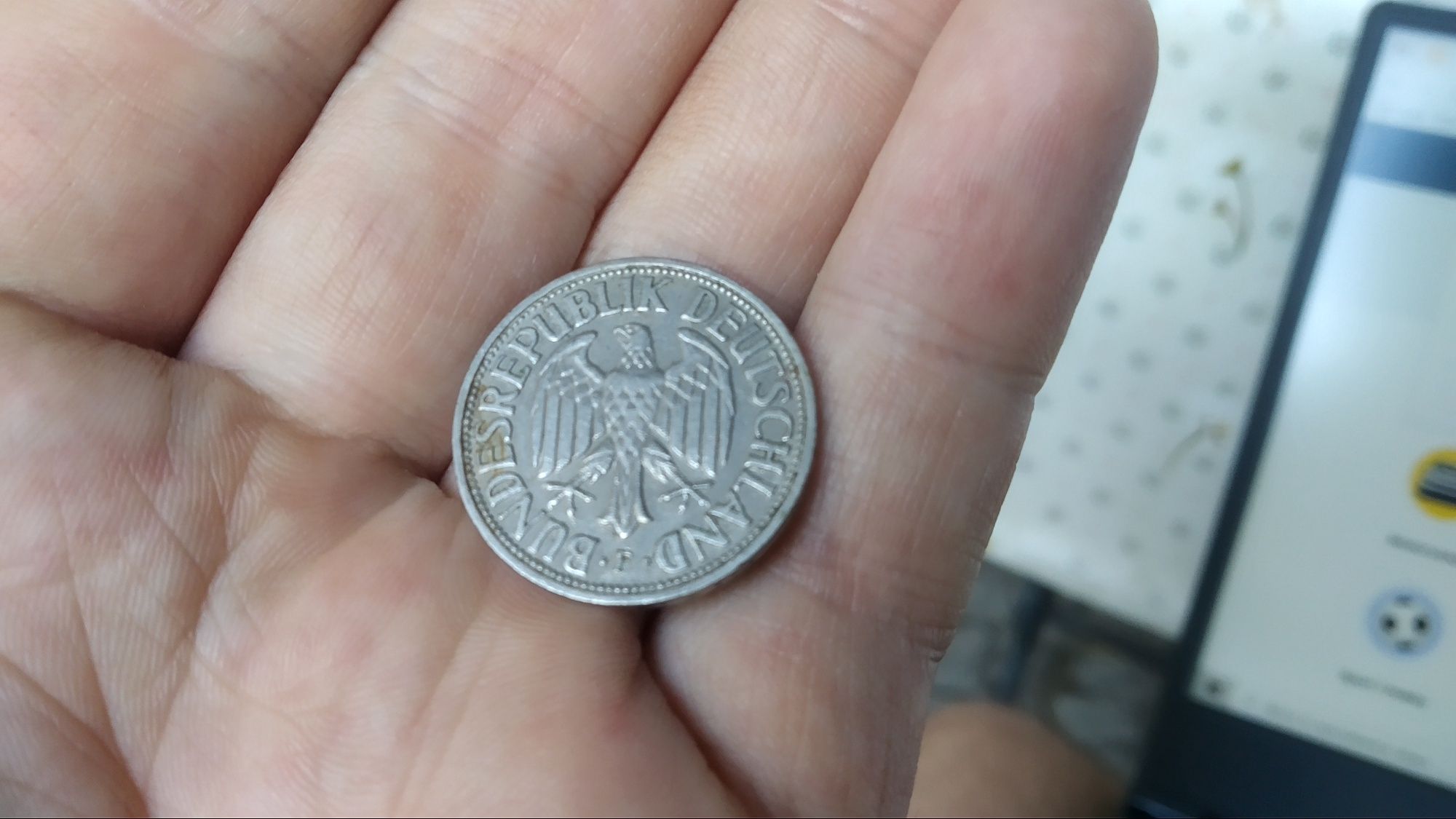 1 Deutsche Mark, 1 marka niemiecka 1950 F, moneta kolekcjonerska