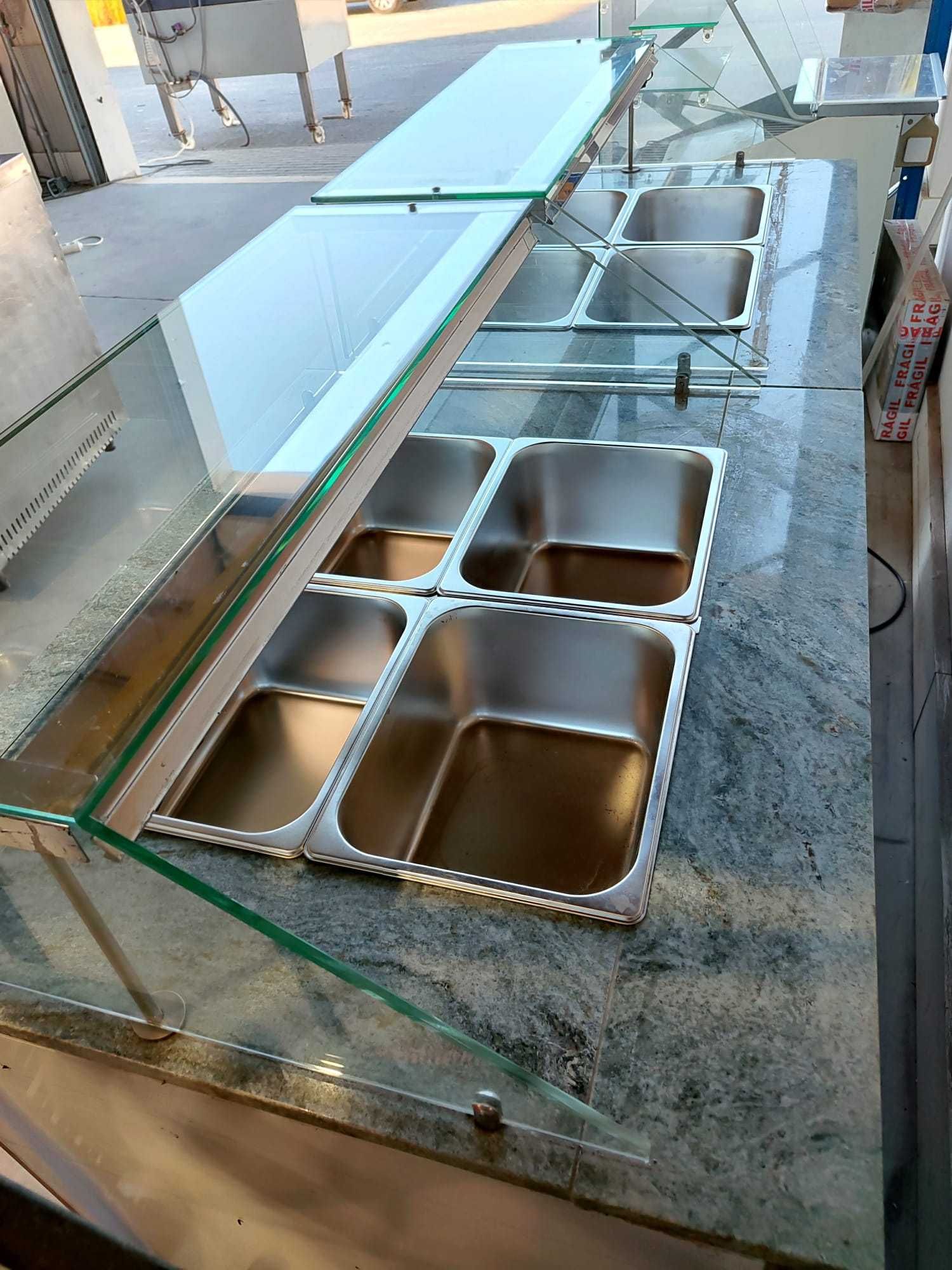 Conjunto banho maria + vitrine refrigerada - USADA