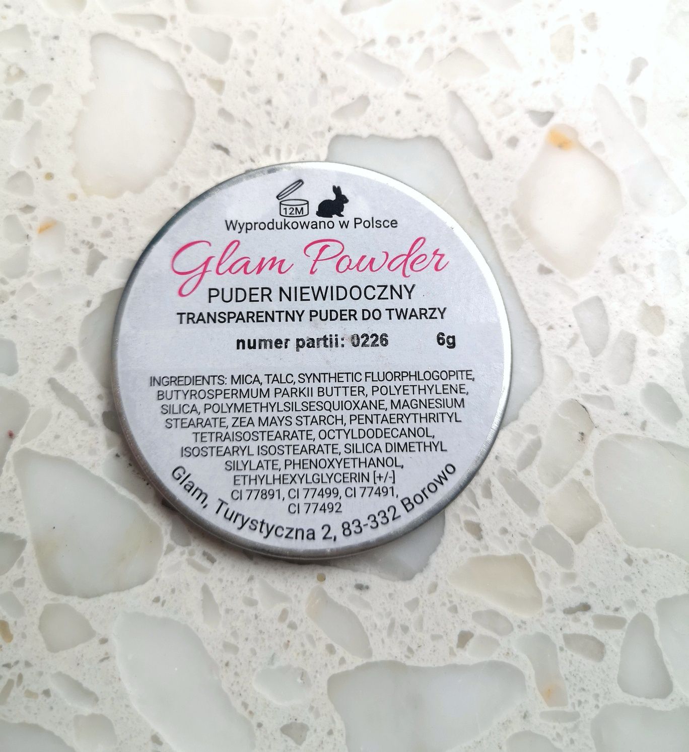 Glam shop Niewidoczny puder to twarzy transparentny