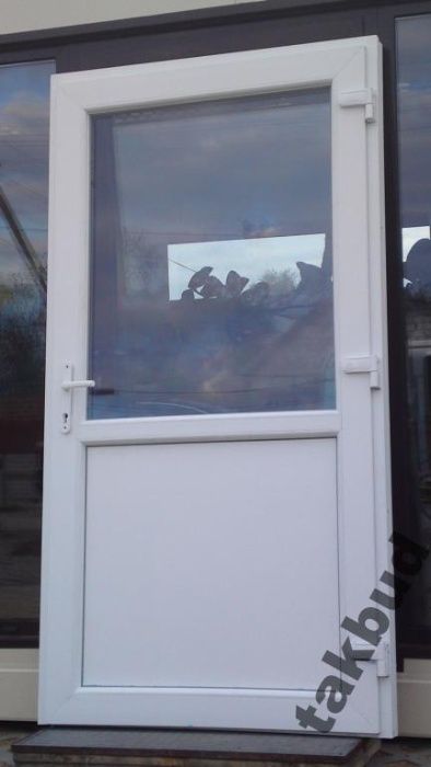 Drzwi PCV 90 x 210 białe sklepowe Gorzów Wielkopolski