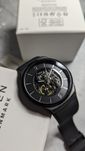 Skagen Matt Black Skeleton Automat Matowy Bransolet Mesh