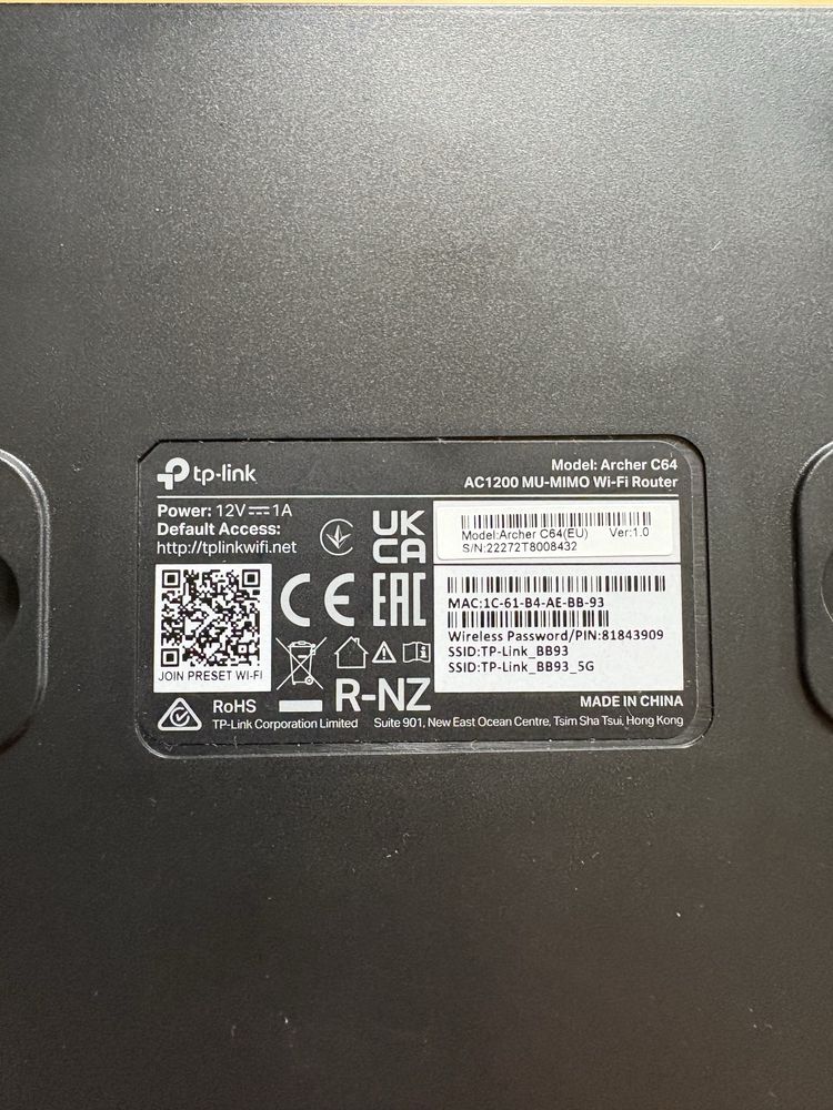 Router TP-Link Archer C64 AC1200 MU-MIMO / stan jak nowy