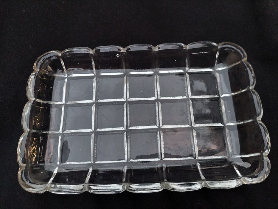 Taca tacka podstawka prl kryształ patera