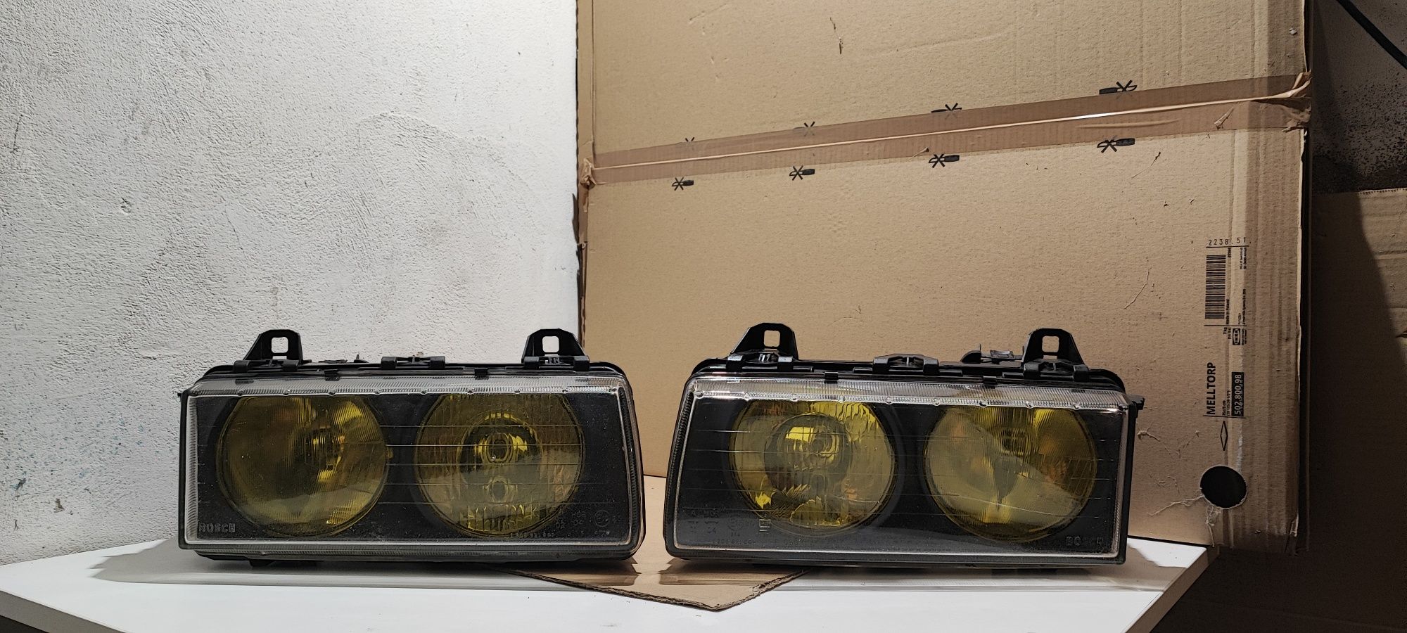 BMW E36 BOSCH Lampy Yellow komplet reflektory custom żółte okazja