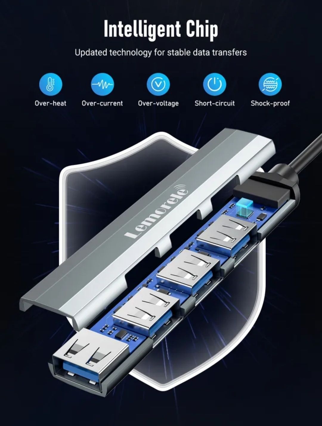 Новий USB hub Type C  або звичайний USB, фірми Lemorele,шикарна якість