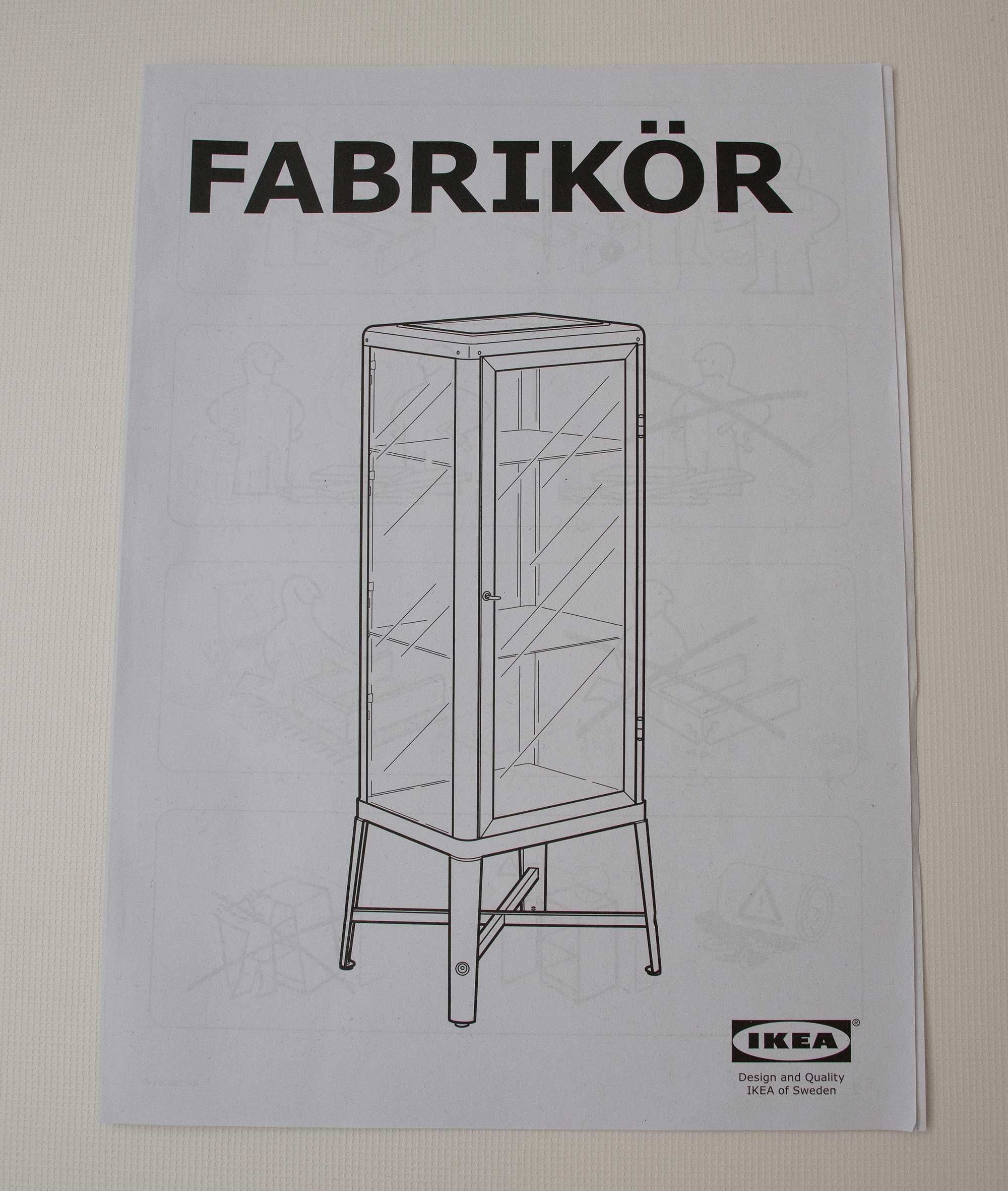 IKEA – Fabrikor – Witryna szklana Gablota ekspozycyjna metalowa Retro