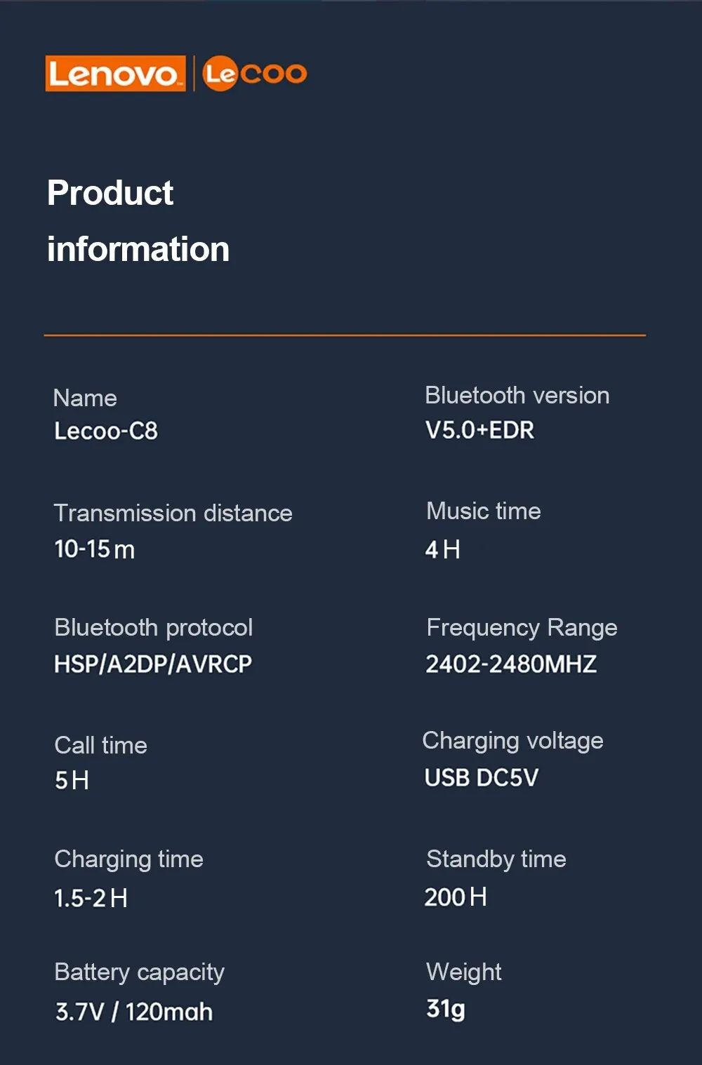 Смарт блютус окуляри Lenovo Lecoo C8 UV400 від сонця