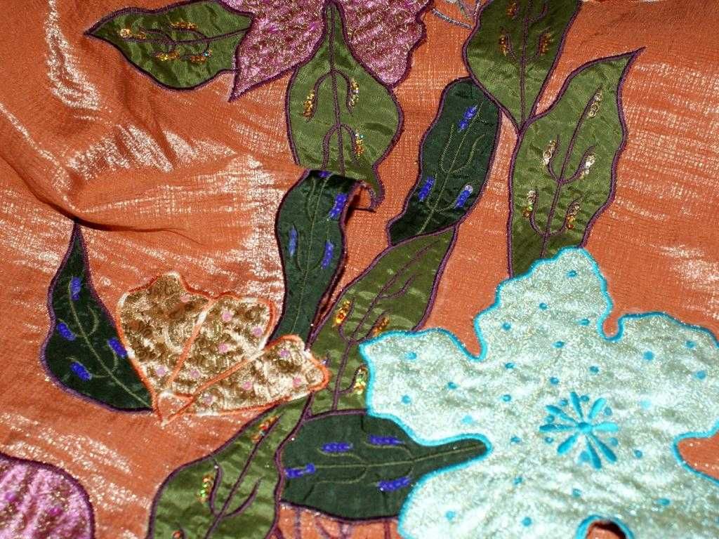 Indigo Moon ORIENT wdzianko ART patchwork kwiaty L