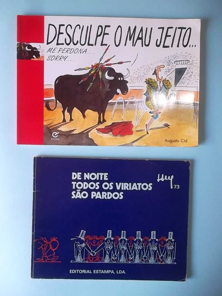 AUGUSTO CID e SAM - Lote de livros cartoon político /social anos 70/80