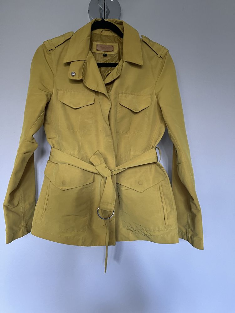 Massimo Dutti kurtka musztardowa żółta S jesień parka damska