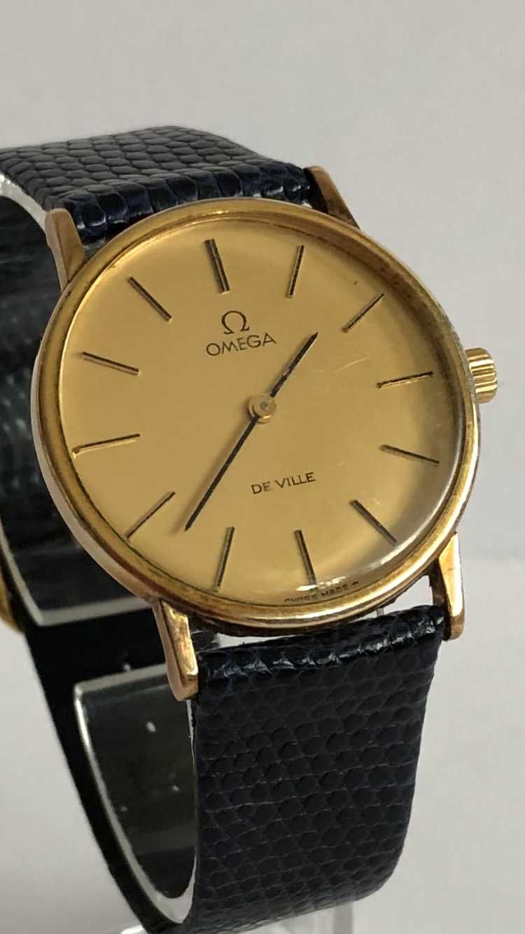 Omega de Ville, pozłacany, (mechaniczny) nakręcany, zegarek męski