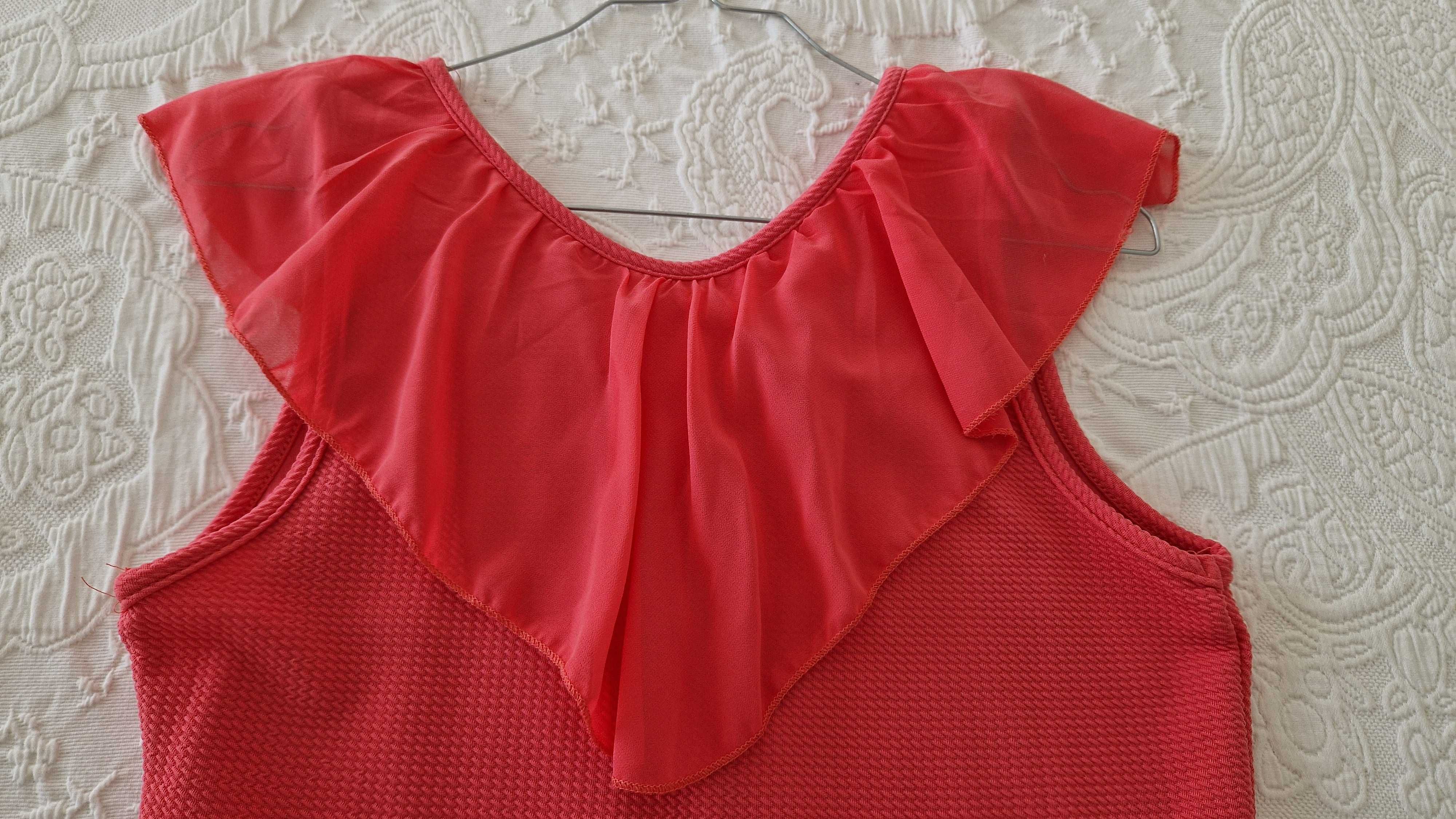 Vestido mini, tecido elástico, cor rosa, tamanho S