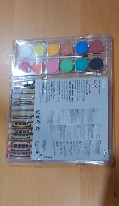 Estojo de lápis de cera - cor - guaches