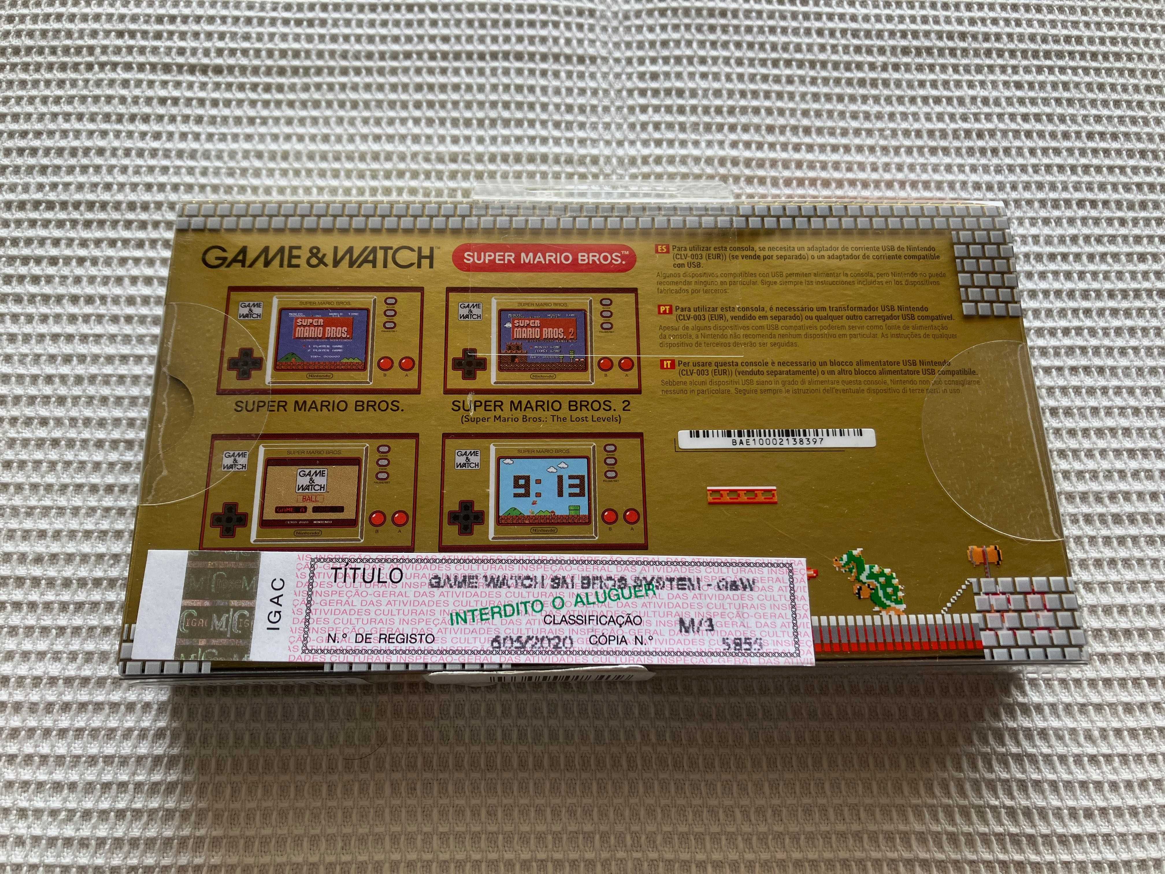 Nintendo Game and Watch Super Mario Bros Novo e Selado