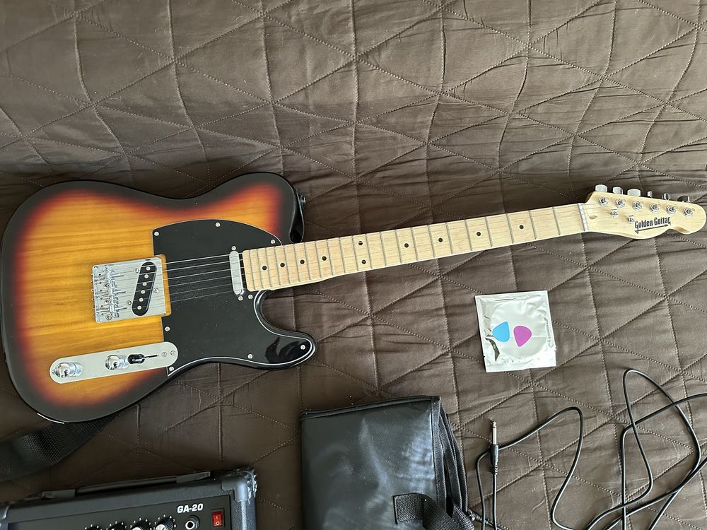 Gitara elektryczna zestaw ze wzmacniaczem i dodatkami dla dziecka