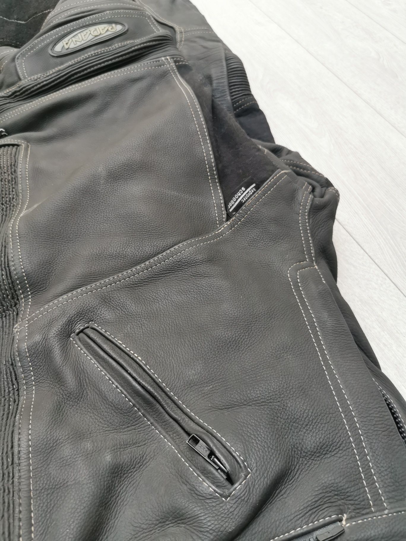 Skórzane spodnie motoczyklowe Padana męskie rozm. 56