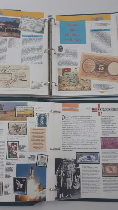 Colecção de Notas, Moedas e Selos Planeta DeAgostini 4 Álbuns