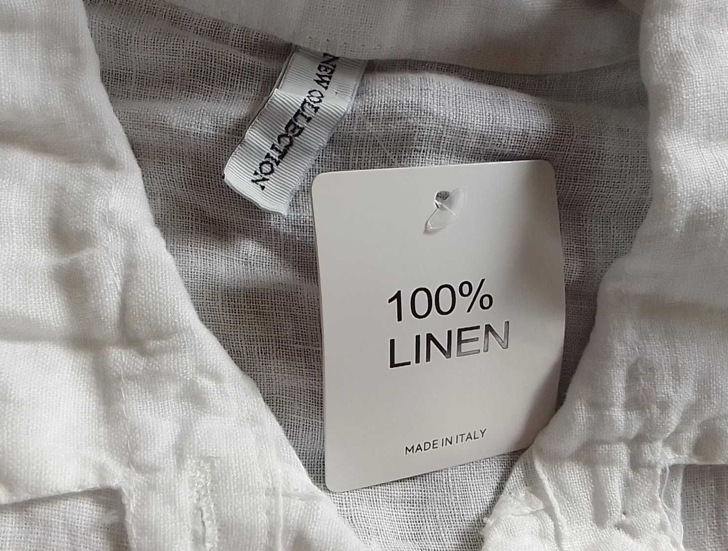 Lniany komplet spodnie koszula 100% len puro lino S M L uniwersalny