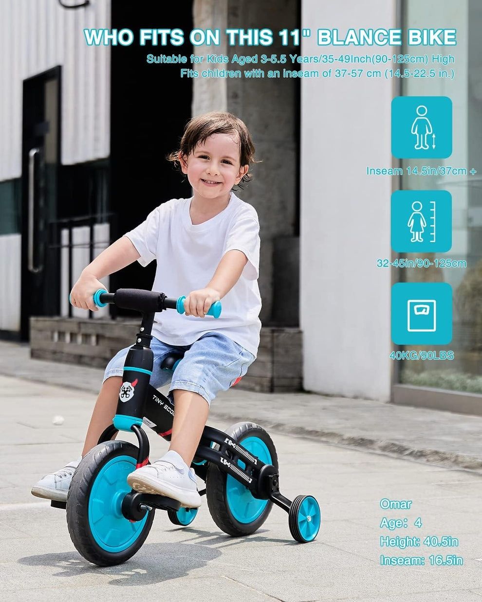Bicicleta de Equilíbrio Infantil UBRAVOO 4 em 1 com Pedais e Rodinhas