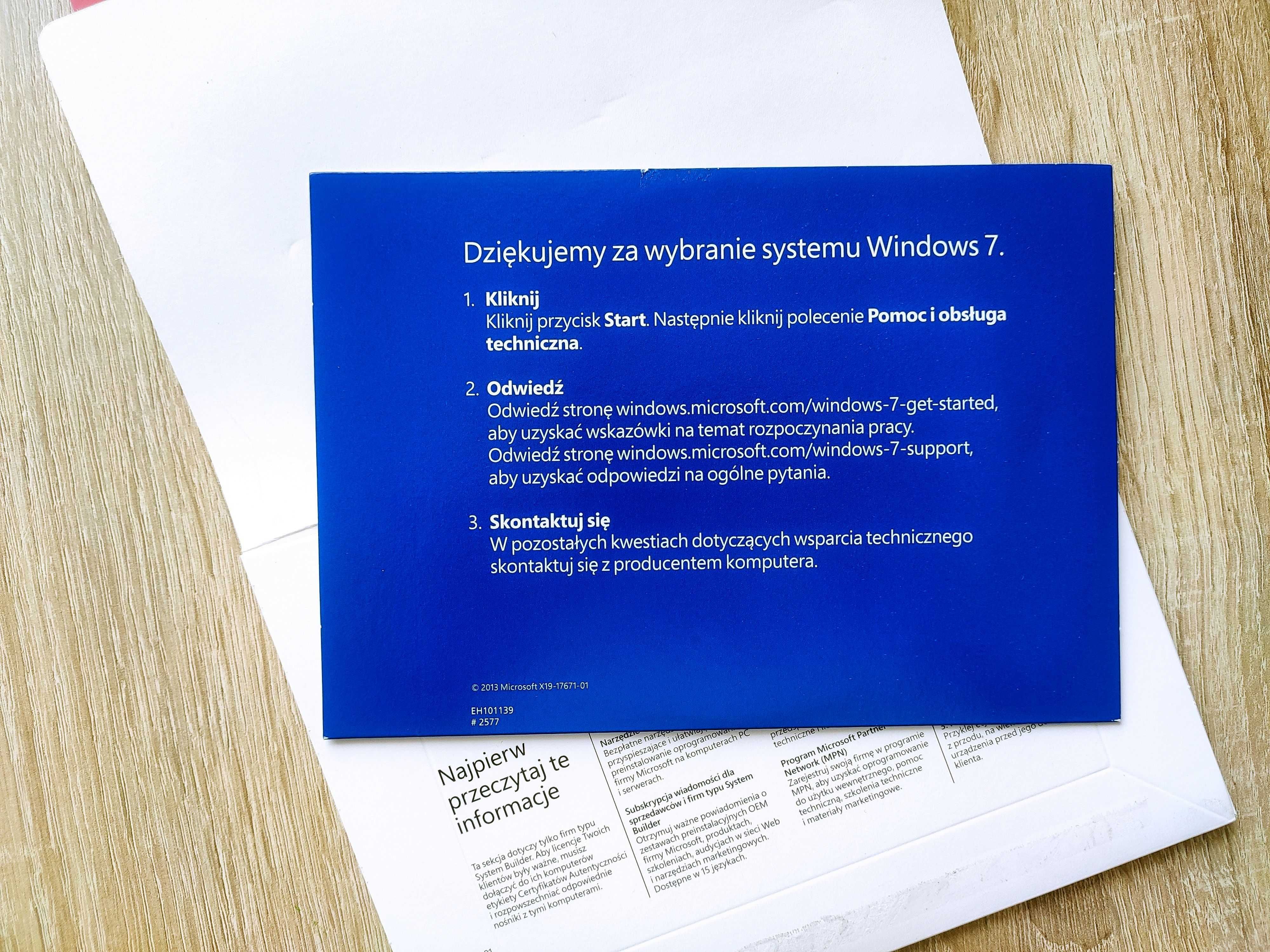 Windows 7 Home Premium SP1 64-bit PL system płyta