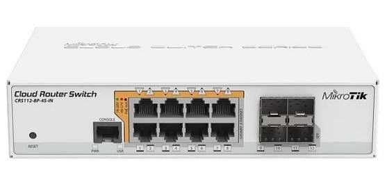 Комутатор мережевий Mikrotik CRS112-8P-4S-IN